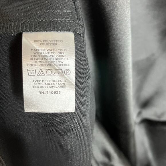 Loft Asymmetrical Satin Sleeveless Top Black Womens L Shiny Minimalist Dressy - Picture 6 of 7